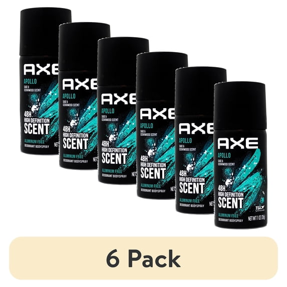 (6 pack) Axe Body Spray Apollo, Travel size, 1 Ounce