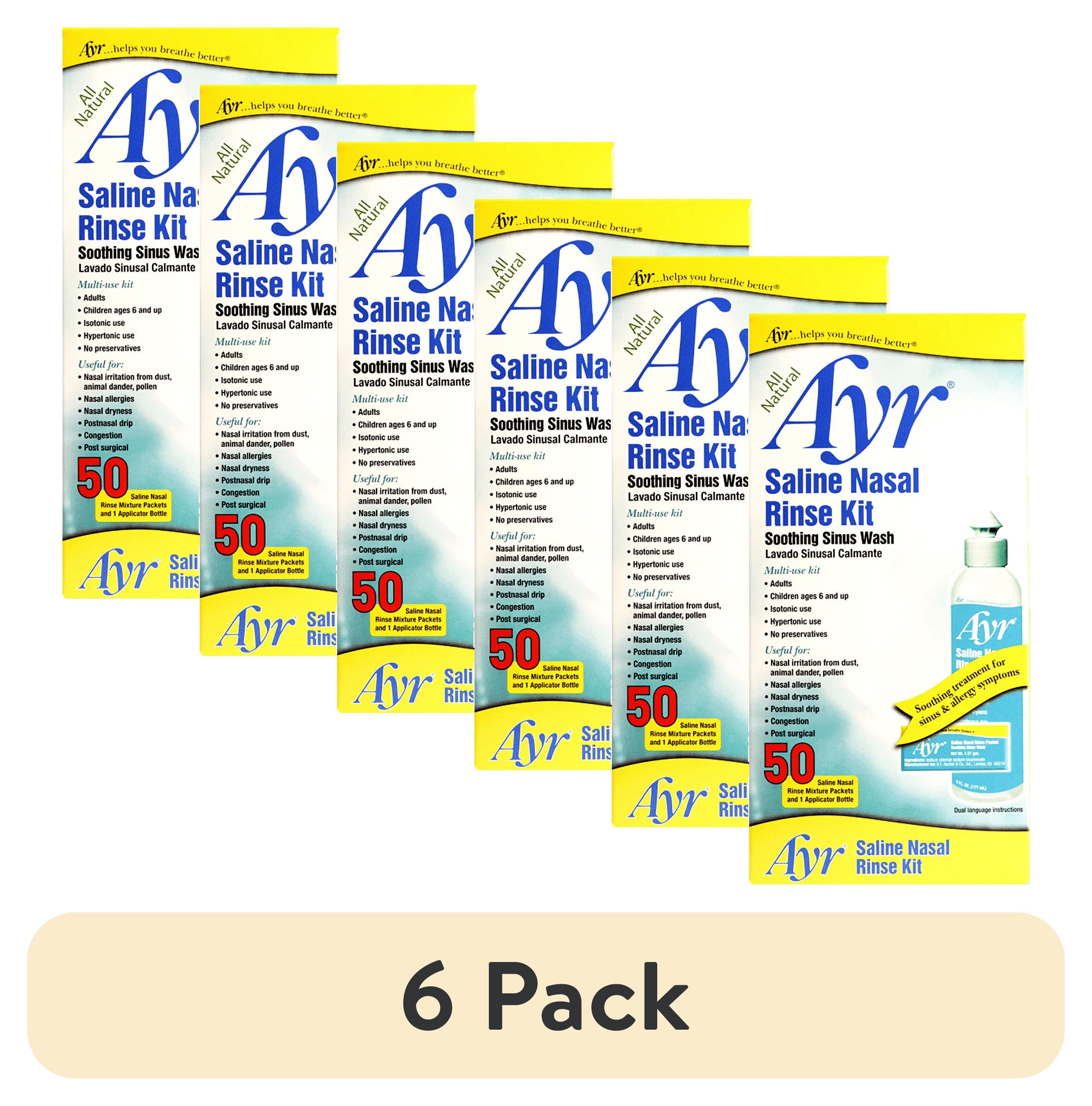 (6 pack) Ayr Saline Nasal Rinse Kit 50 Count