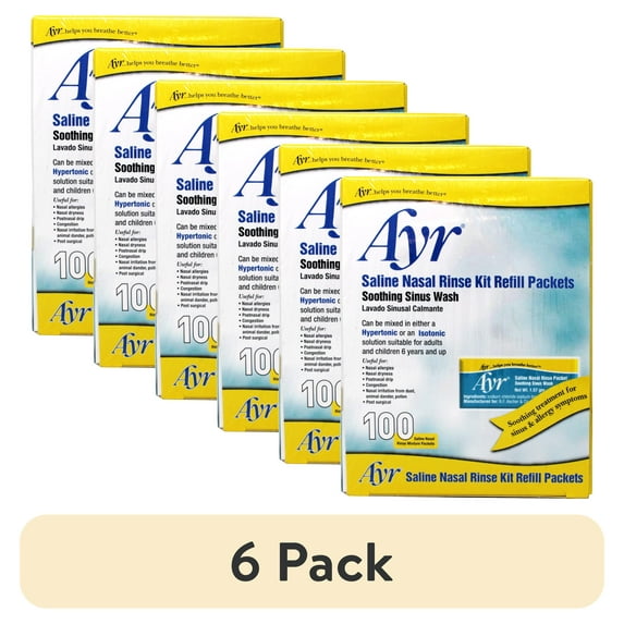 (6 pack) Ayr Sinus Rinse Kit Refill Packets - 100 Count