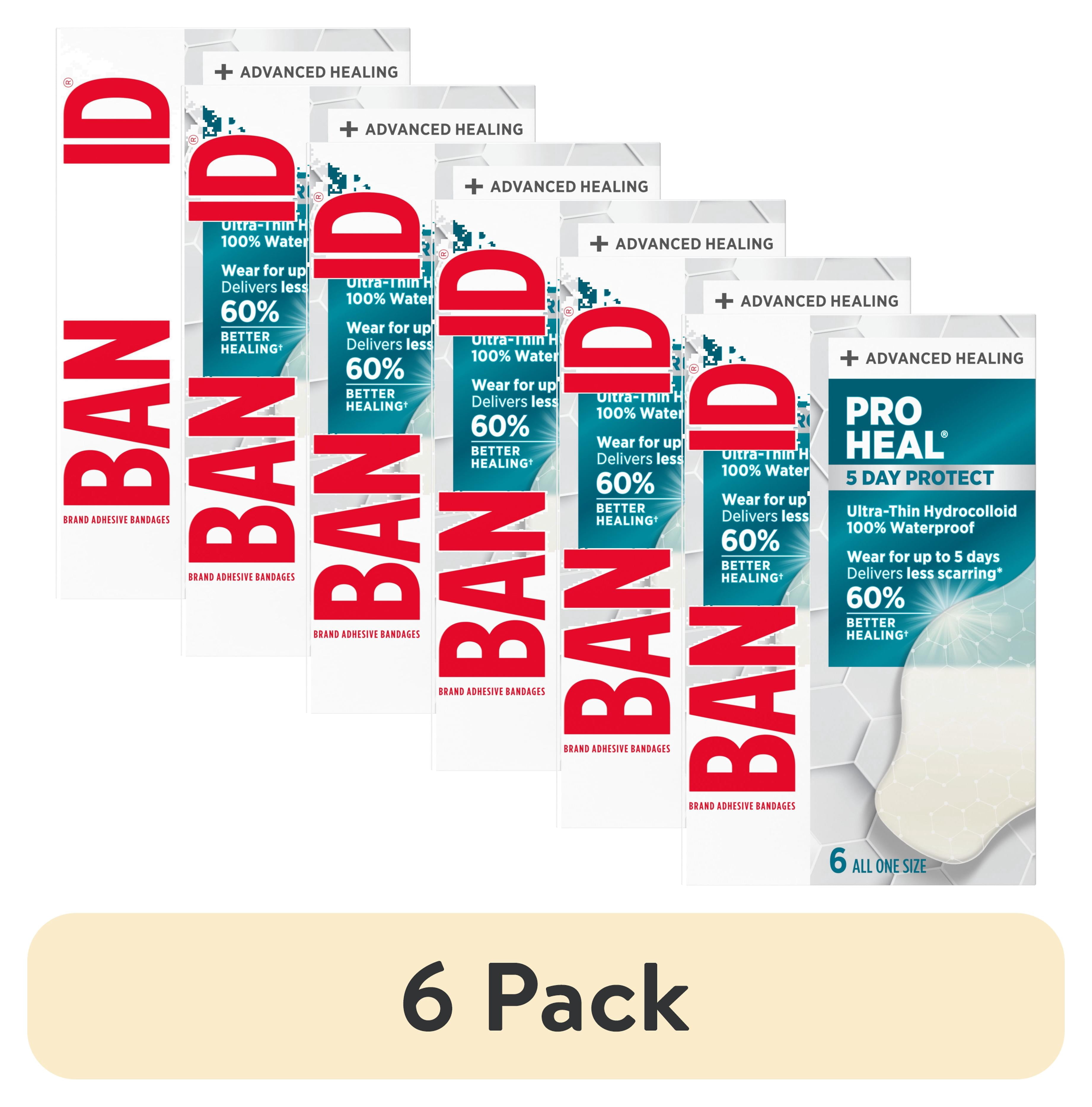 (6 pack) BAND-AID Brand Pro Heal Hydrocolloid Bandages, Waterproof, Large, 6 Count