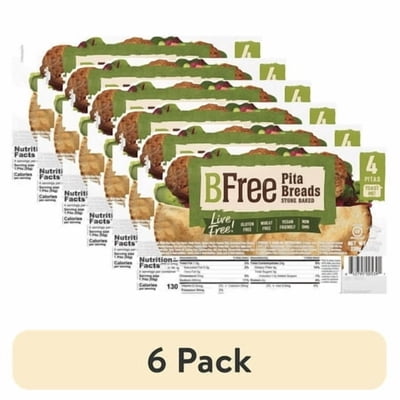 (6 pack) BFree Foods, Gluten Free, Stone Baked Pita Bread, 4 Count, 7.76oz