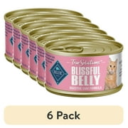 (6 pack) Blue Buffalo True Solutions Digestive Care Wet Cat Food for Adult Cats, Made with Natural Ingredients, Chicken, 3-oz. Cans (24 Count)