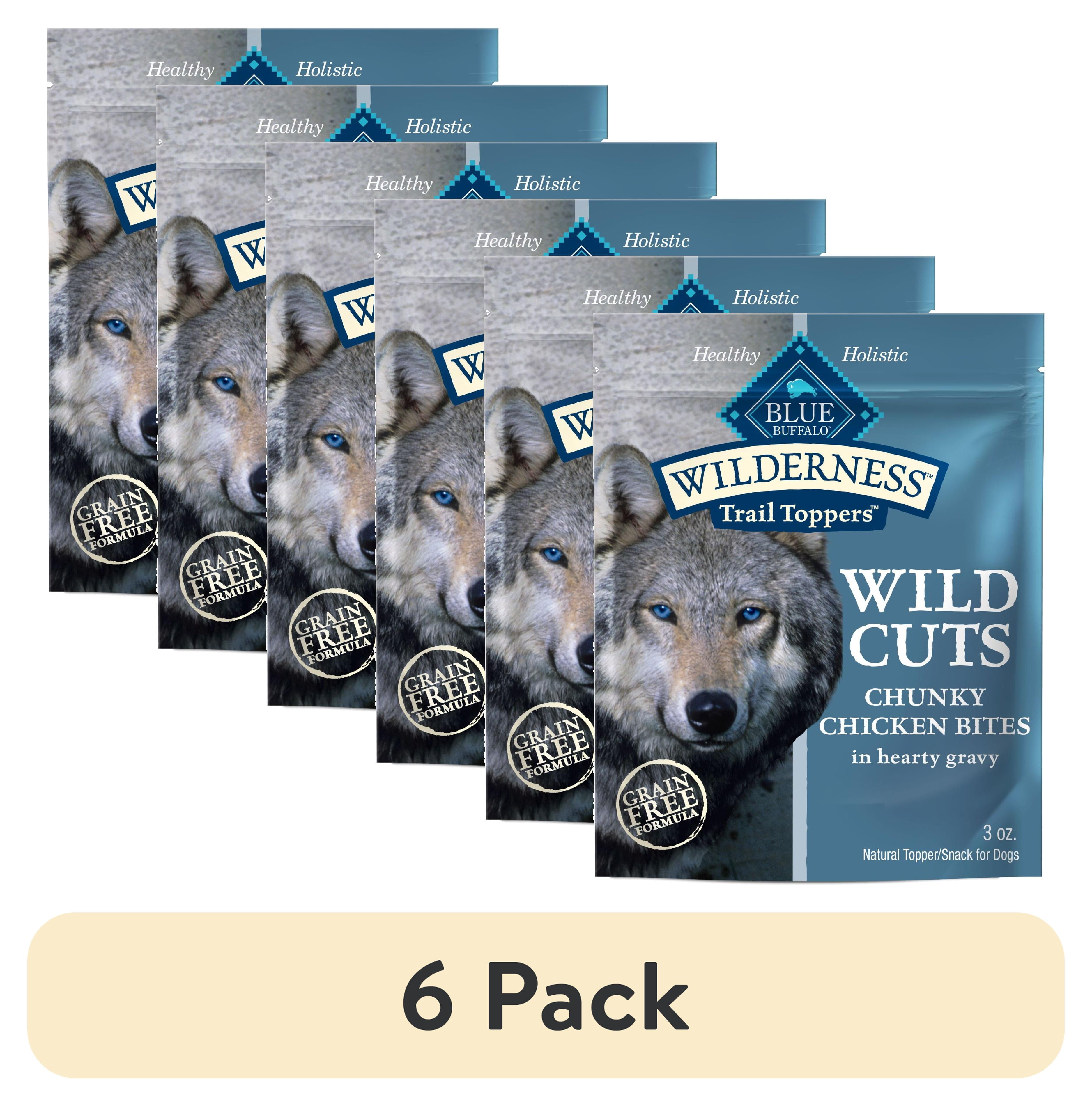 (6 pack) BLUE Wilderness Trail Toppers Dog Wet Food, Chicken Bites in Gravy, 3-oz Pouch
