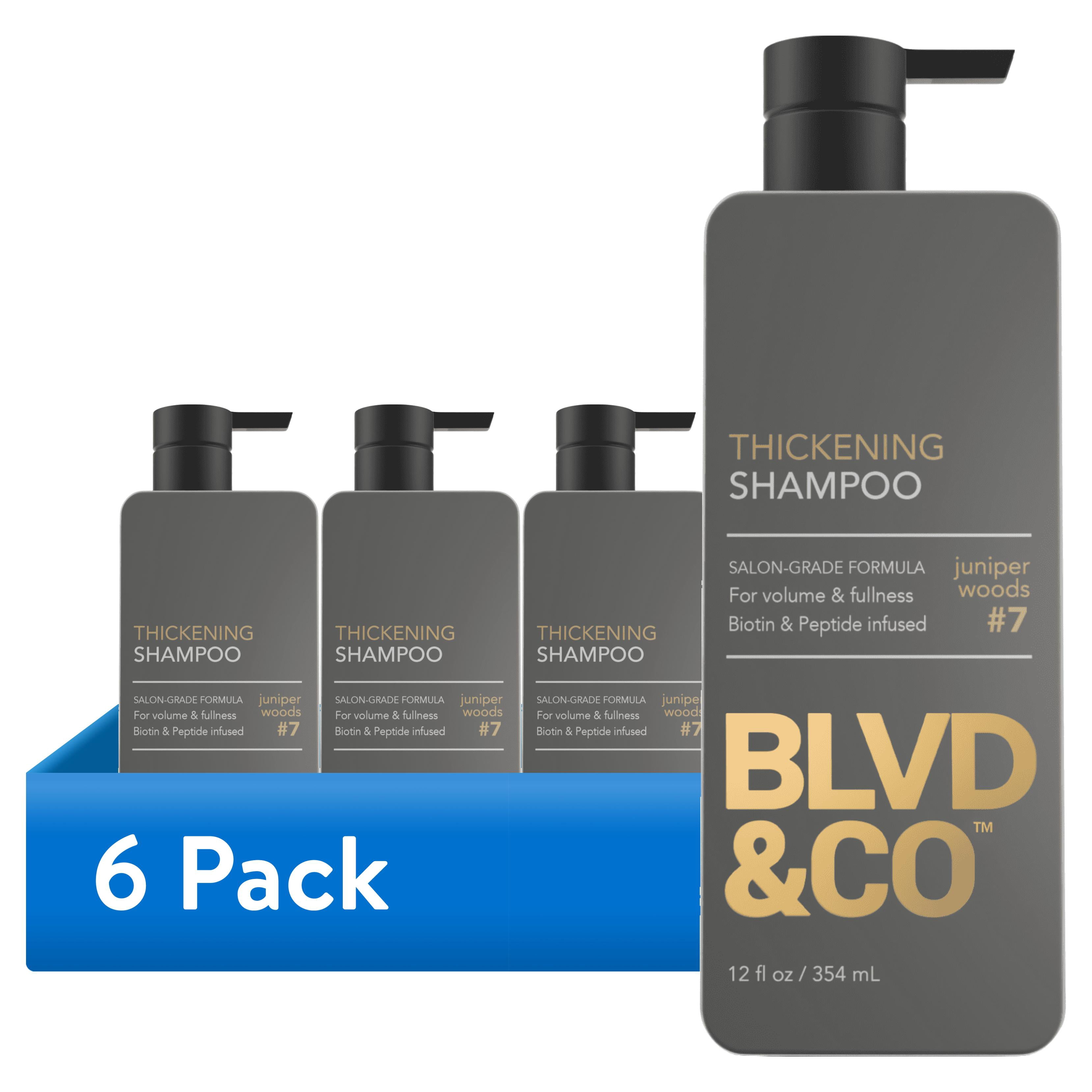 6 pack) BLVD & CO Men's Thickening Shampoo with Biotin & Peptides