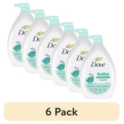 6 pack Baby Dove Sensitive Skin Care Baby Wash For Baby Bath Time Fragrance Free Moisture and Hypoallergenic, Washes Away Bacteria, 34 fl oz