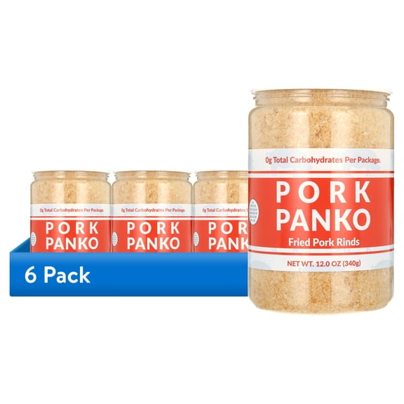(6 pack) Bacon's Heir Pork Panko (12oz Jar) - 0 Carb Pork Rind Crumbs - Keto and Paleo Friendly, Naturally Gluten-Free and Carb-Free