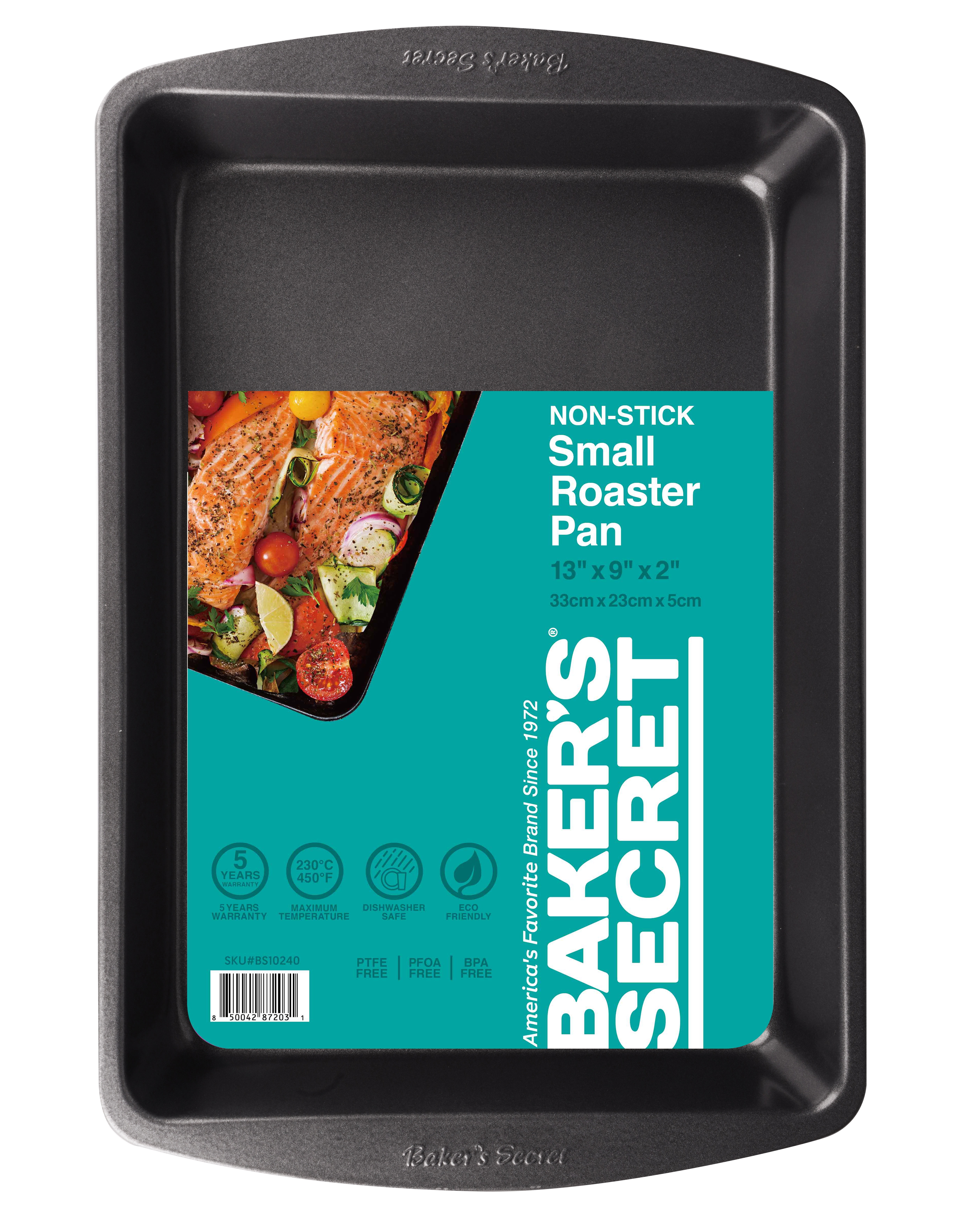 (6 pack) Baker's Secret Nonstick Carbon Steel Roaster Pan, 9 x 13 inches, Gray