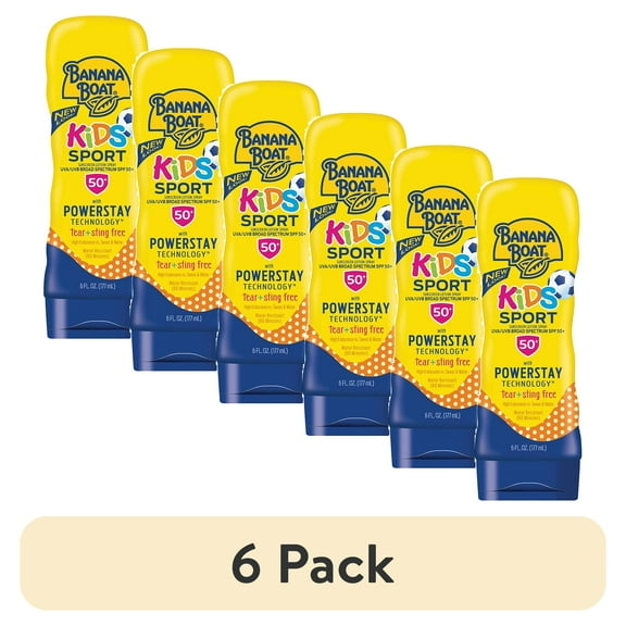 (6 pack) Banana Boat Kids Sport Sunscreen Lotion SPF 50 6oz Each