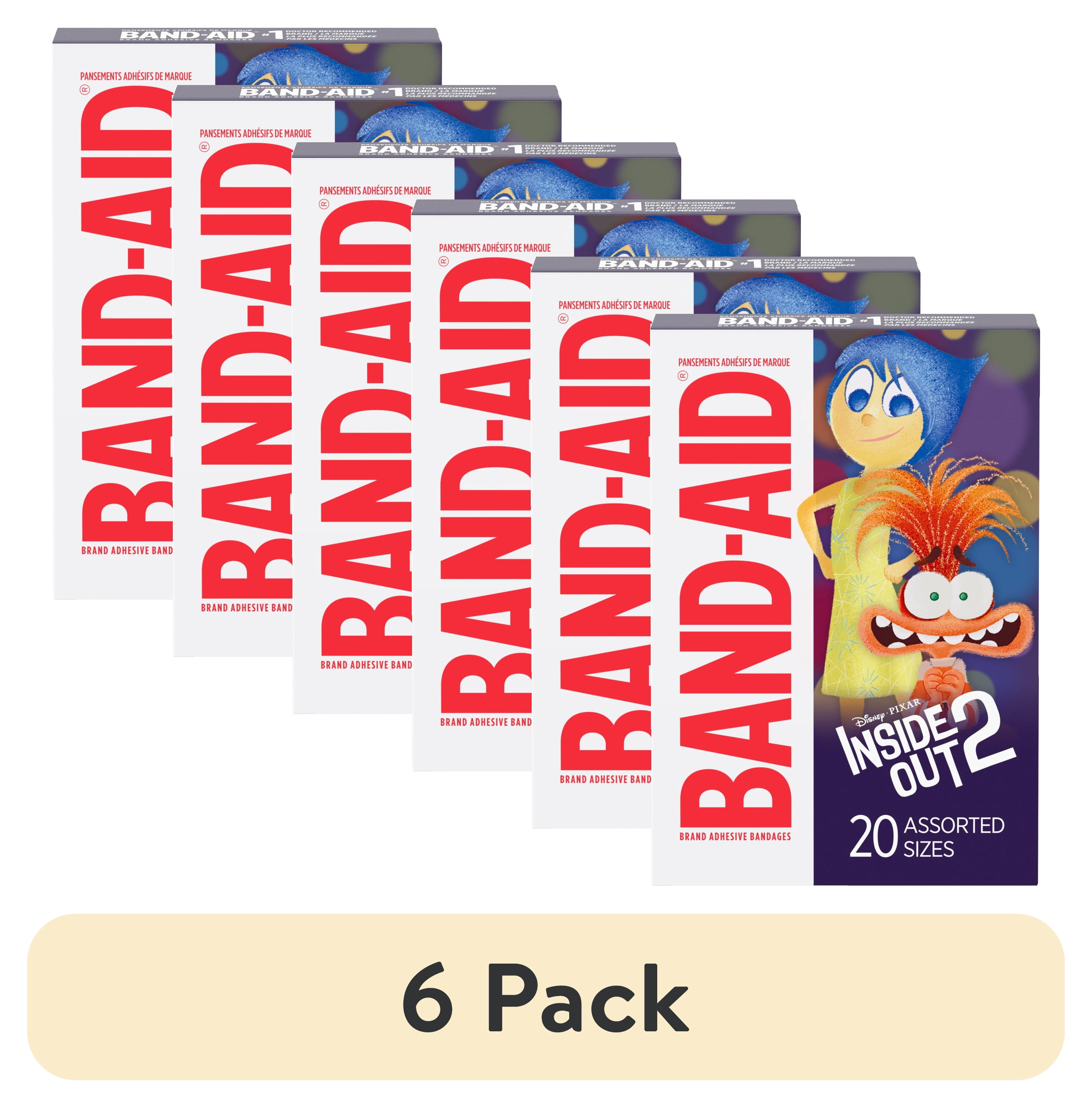 (6 pack) Band-Aid Brand Adhesive Bandages, Pixar's Inside Out, Assorted, 20 Ct