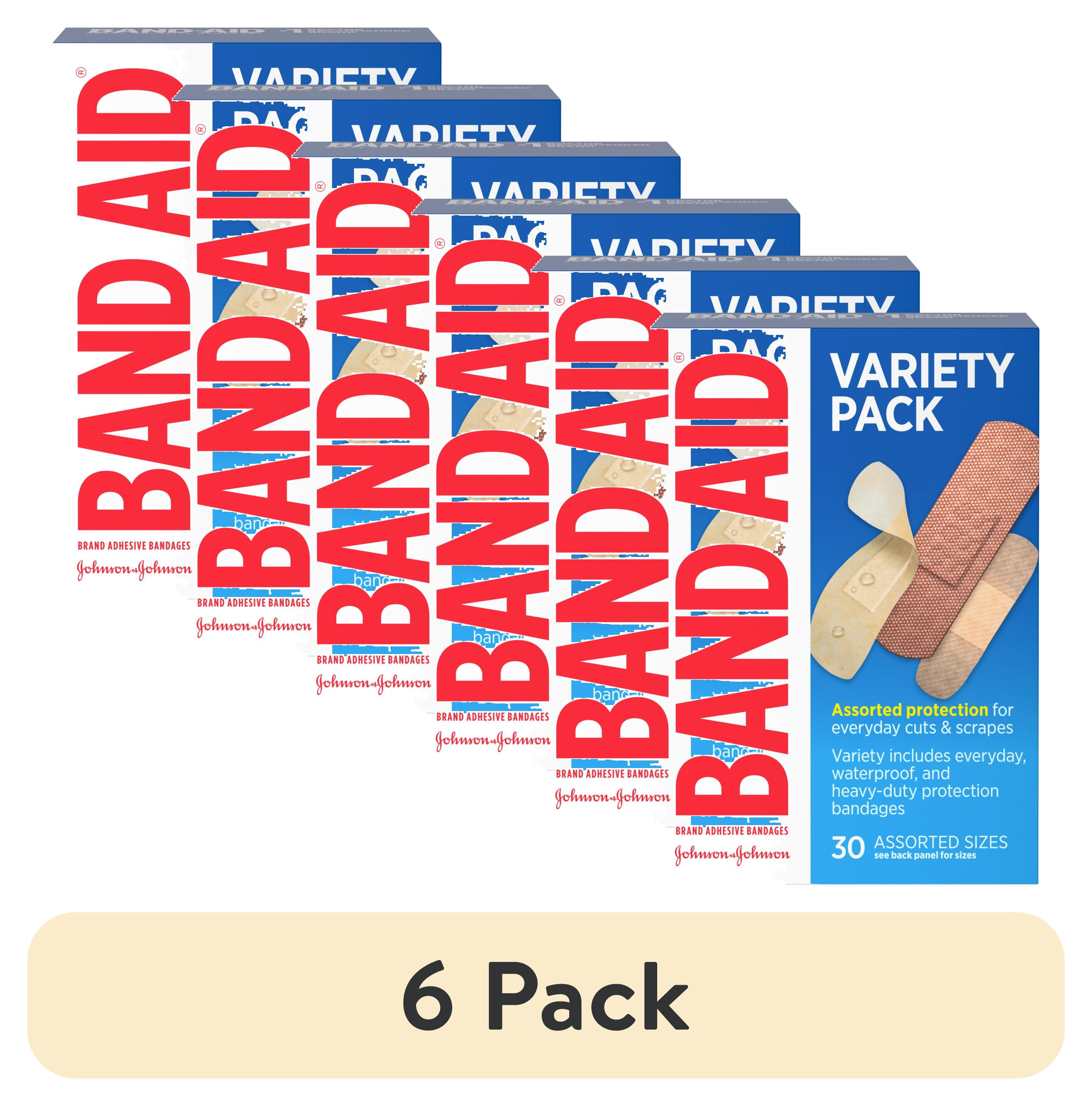 (6 pack) Band-Aid Brand Adhesive Bandages Variety Pack, Assorted Sizes, 30 Count