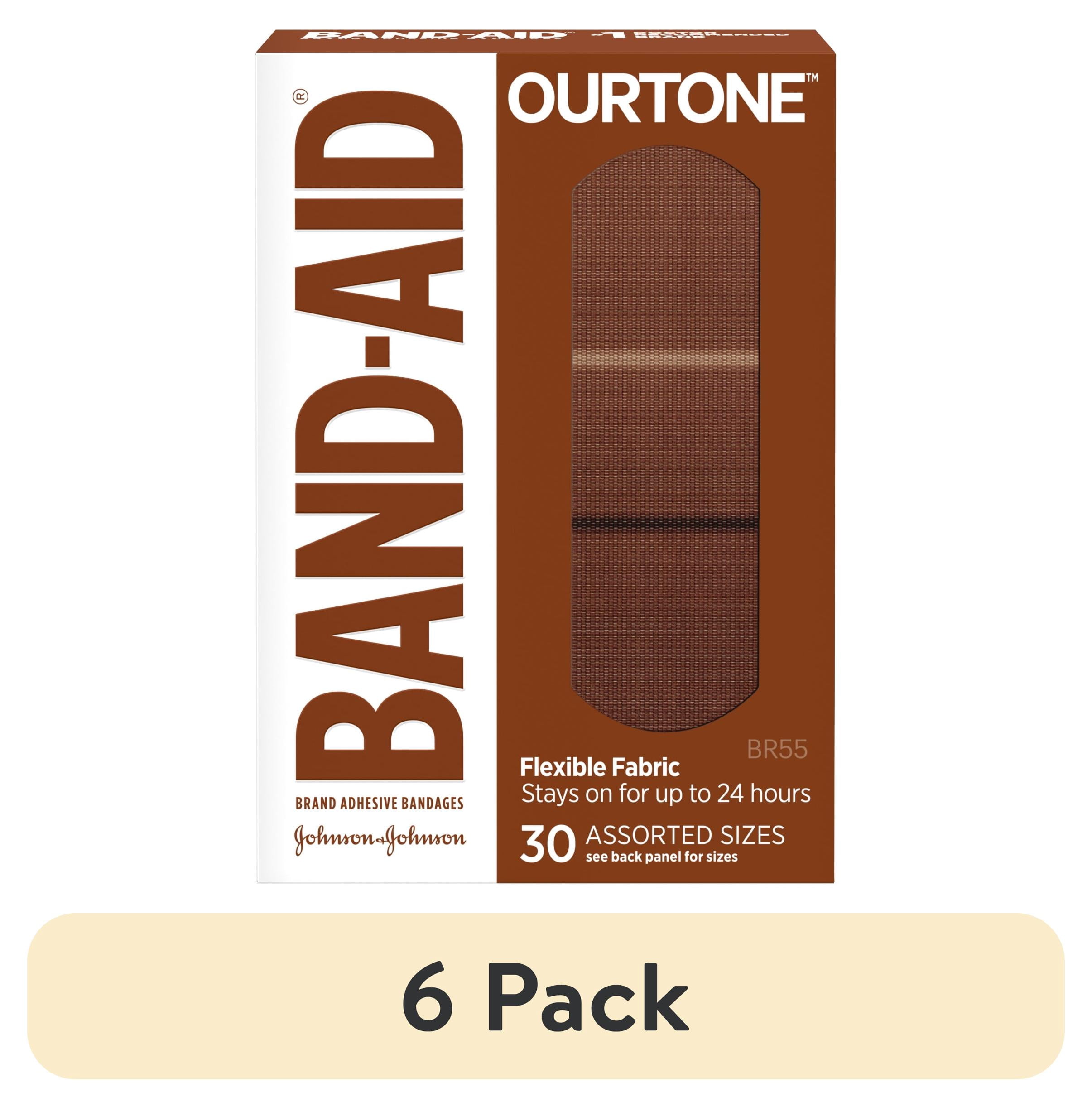 (6 pack) Band-Aid Brand OurTone Adhesive Bandages, BR55, 30 Count