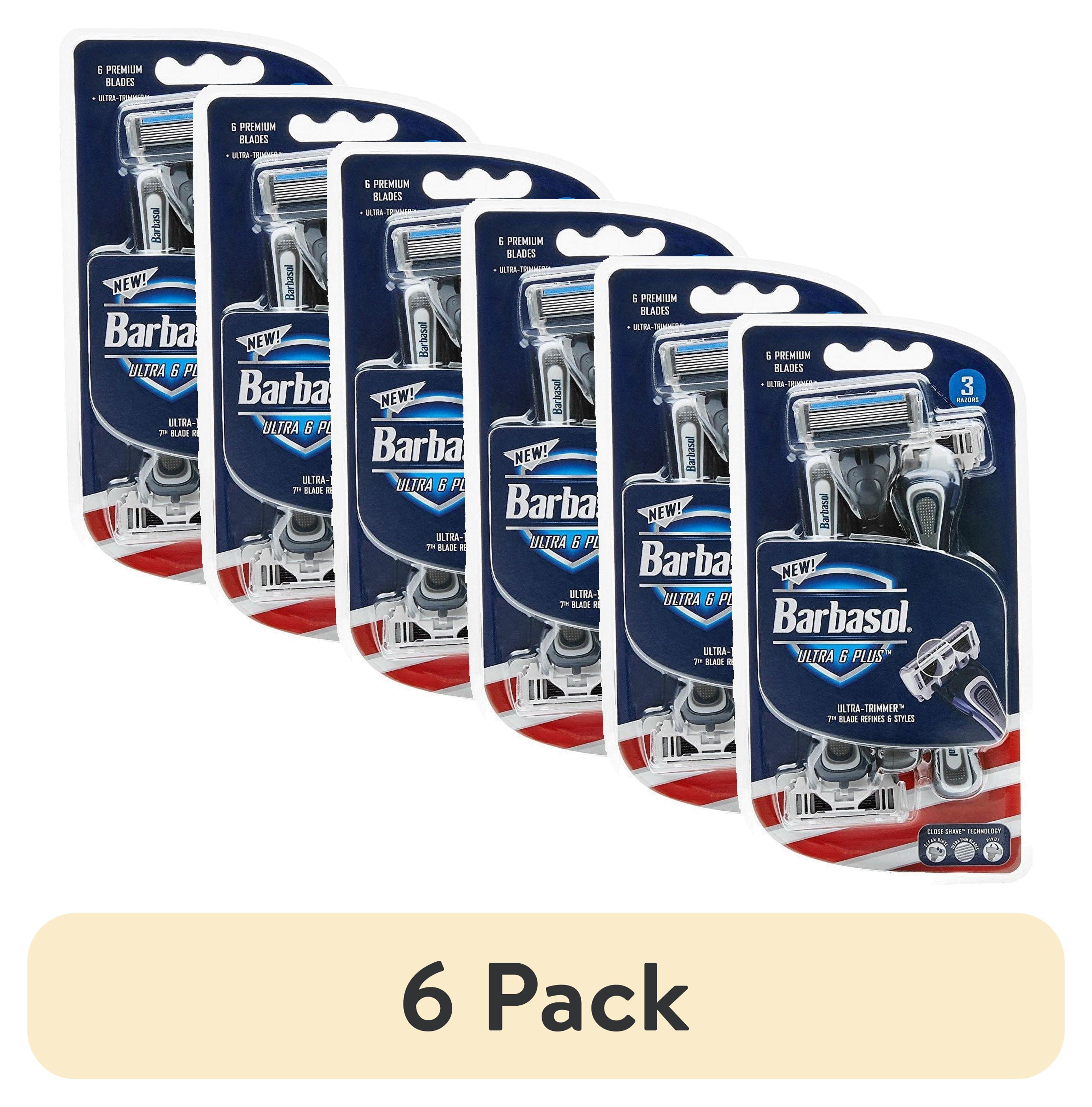 (6 pack) Barbasol Ultra 6 Plus Premium Blade Ultra Trimmer Disposable ...