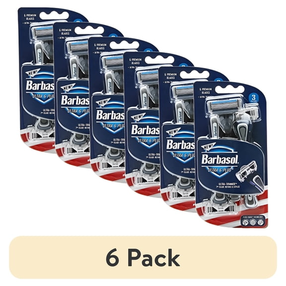 (6 pack) Barbasol Ultra 6 Premium Disposable Razor, 3 Count
