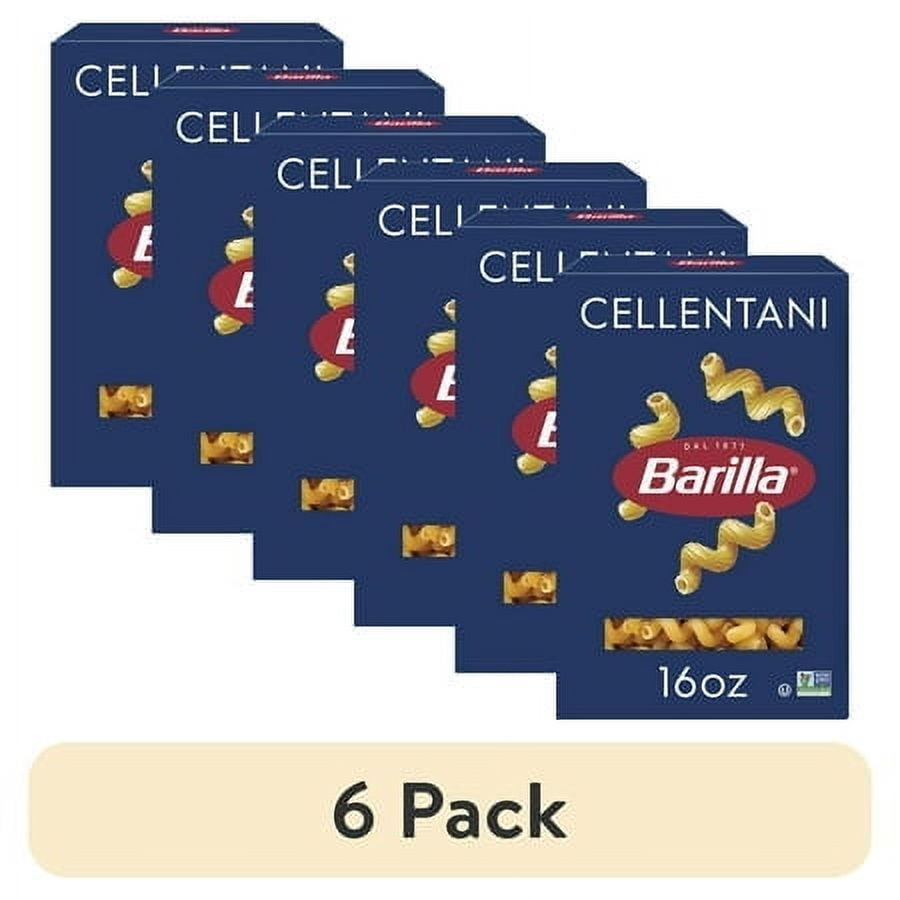 6 pack) Barilla Classic Non-GMO, Kosher Certified Cellentani Pasta