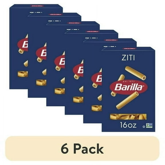 (6 pack) Barilla Classic Non-GMO, Kosher Certified Ziti Pasta, 16 oz