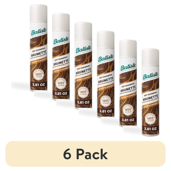 (6 pack) Batiste Dry Shampoo for Brunette Hair, Refresh Hair Between Washes, Adds Texture and Body, 3.81 oz