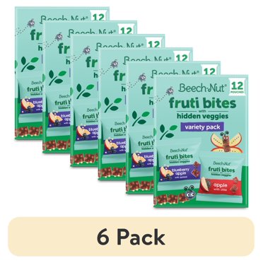 Beech-Nut Fruti Bites Toddler Snacks - Fruit & Veggie Variety Pack With Quinoa & Chia (72 Packs)