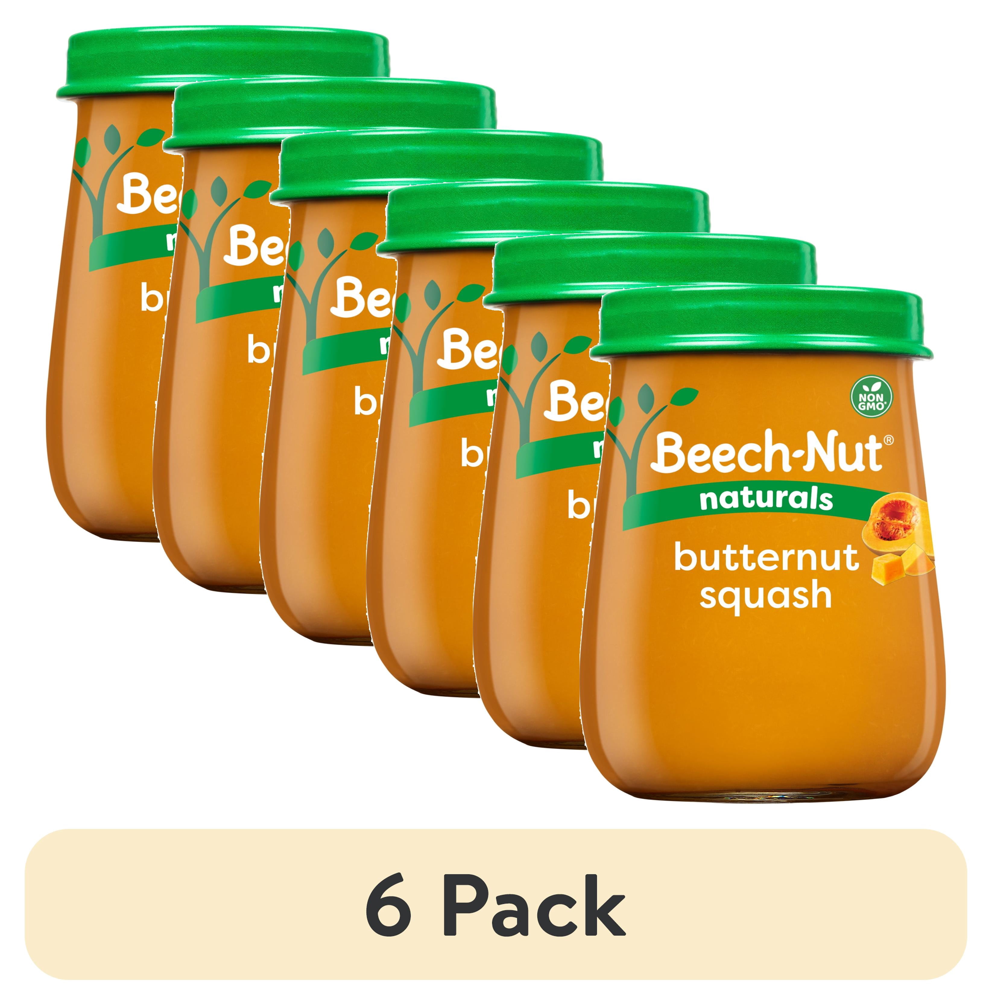 (6 pack) Beech-Nut Naturals Stage 1 Baby Food, Butternut Squash, 4 oz Jar