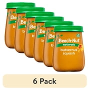 6 pack Beech-Nut Naturals Stage 1 Baby Food, Butternut Squash, 4 oz Jar
