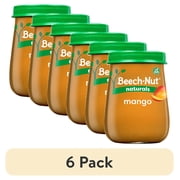 6 pack Beech-Nut Naturals Stage 2 Baby Food, Mango, 4 oz Jar
