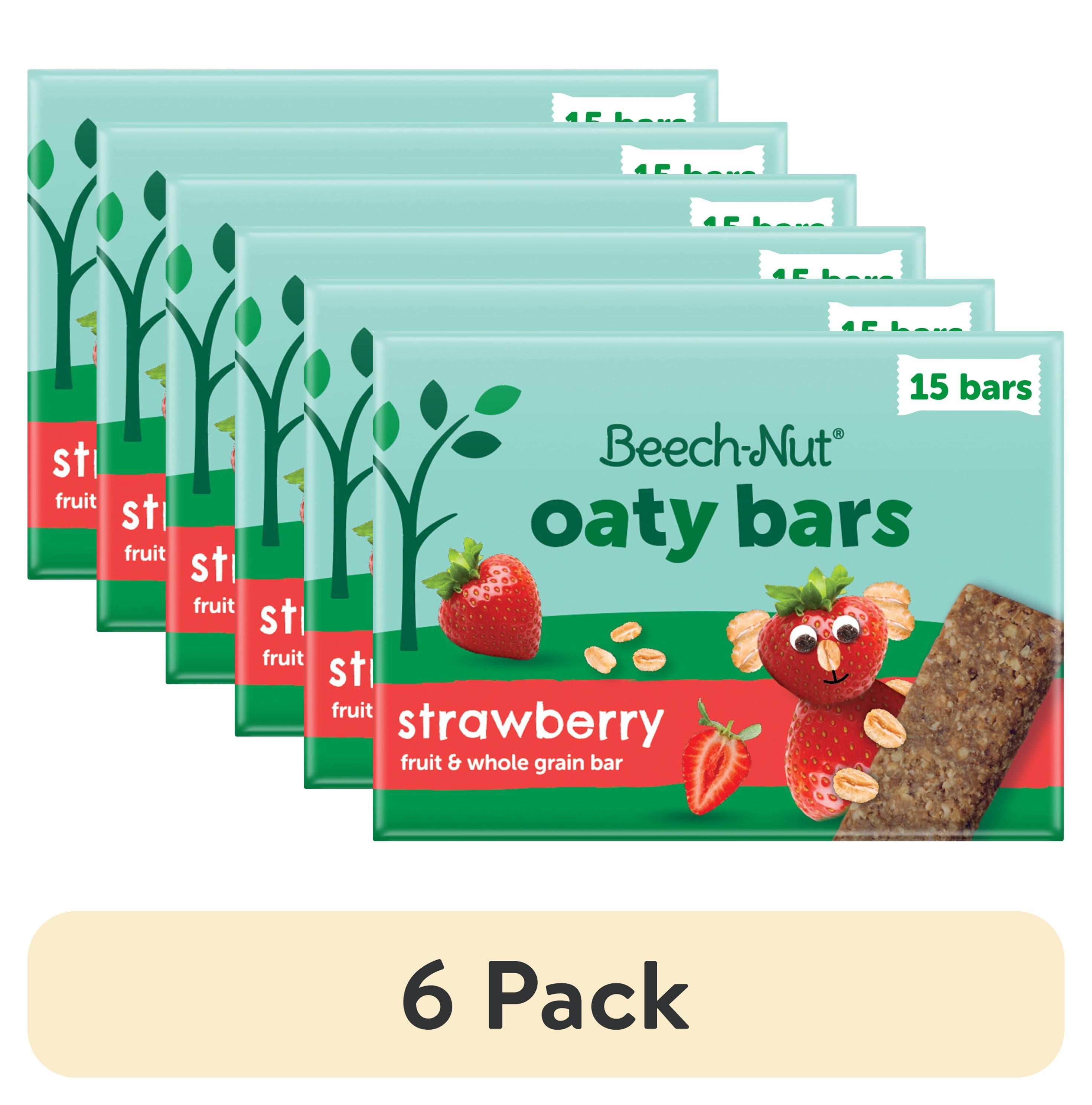 (6 pack) Beech-Nut Oaty Bars with Fruit & Whole Grain Strawberry Toddler Snack Bar, 15 Bars