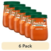6 عبوات من أغذية الأطفال العضوية من Beech-Nut Organics المرحلة 1، جزر، جرة سعة 4 أونصة