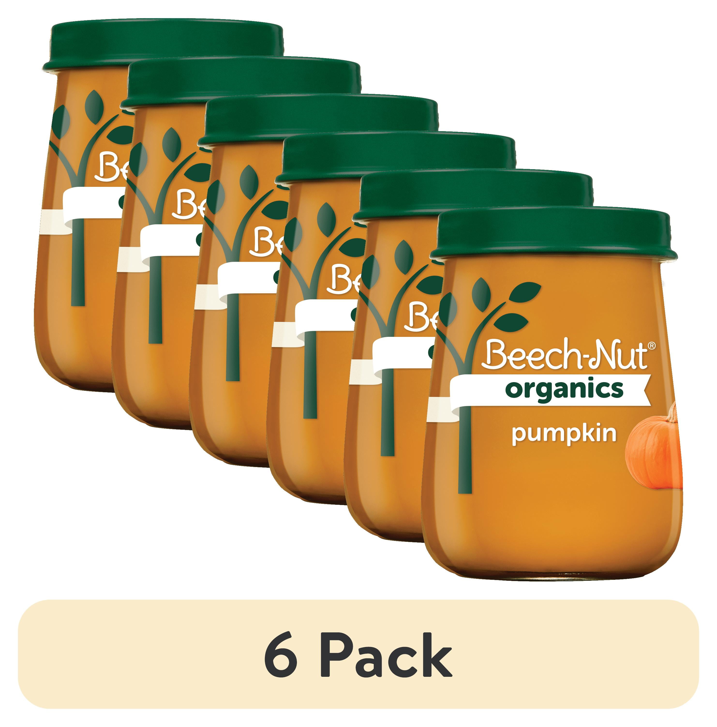 (6 pack) Beech-Nut Organics Stage 1 Organic Baby Food, Pumpkin, 4 oz Jar