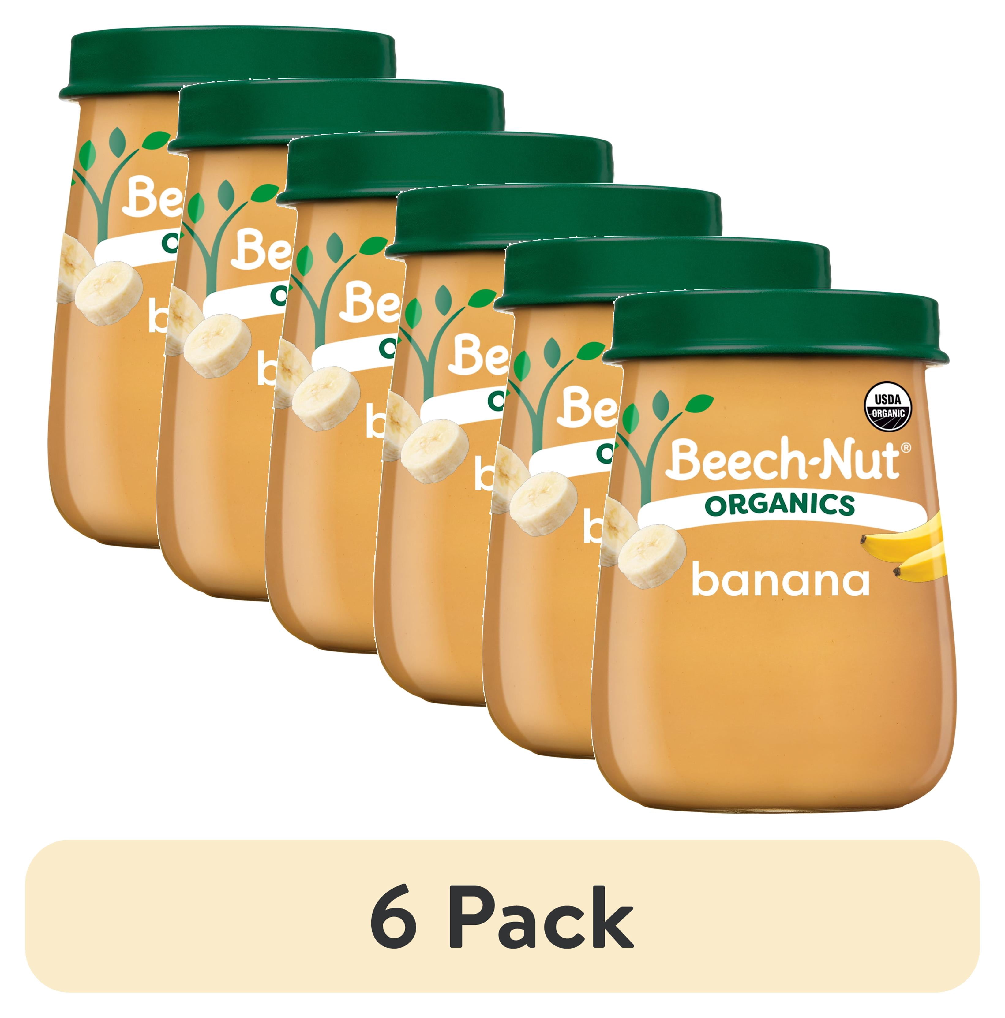 6 pack) Beech-Nut Organics Stage 1 Organic Baby Food, Banana, 4 oz
