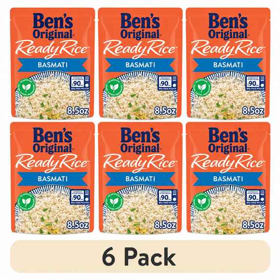 (6 pack) Ben's Original Ready Rice Basmati Rice, Easy Side Dish, 8.5 Ounce Pouch