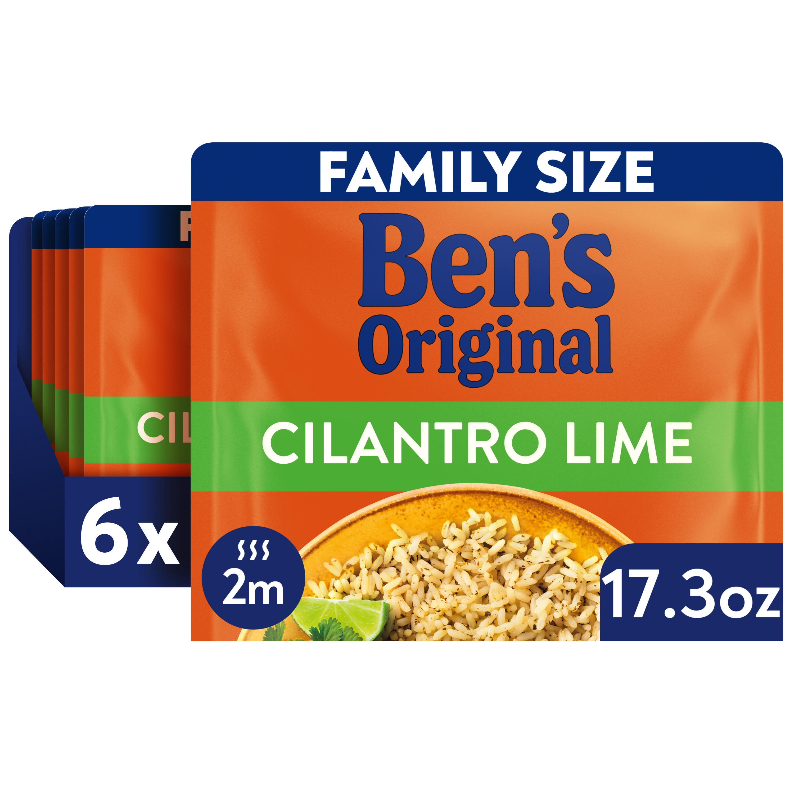 6 pack) BEN'S ORIGINAL™ READY RICE™ Cilantro Lime Family Size