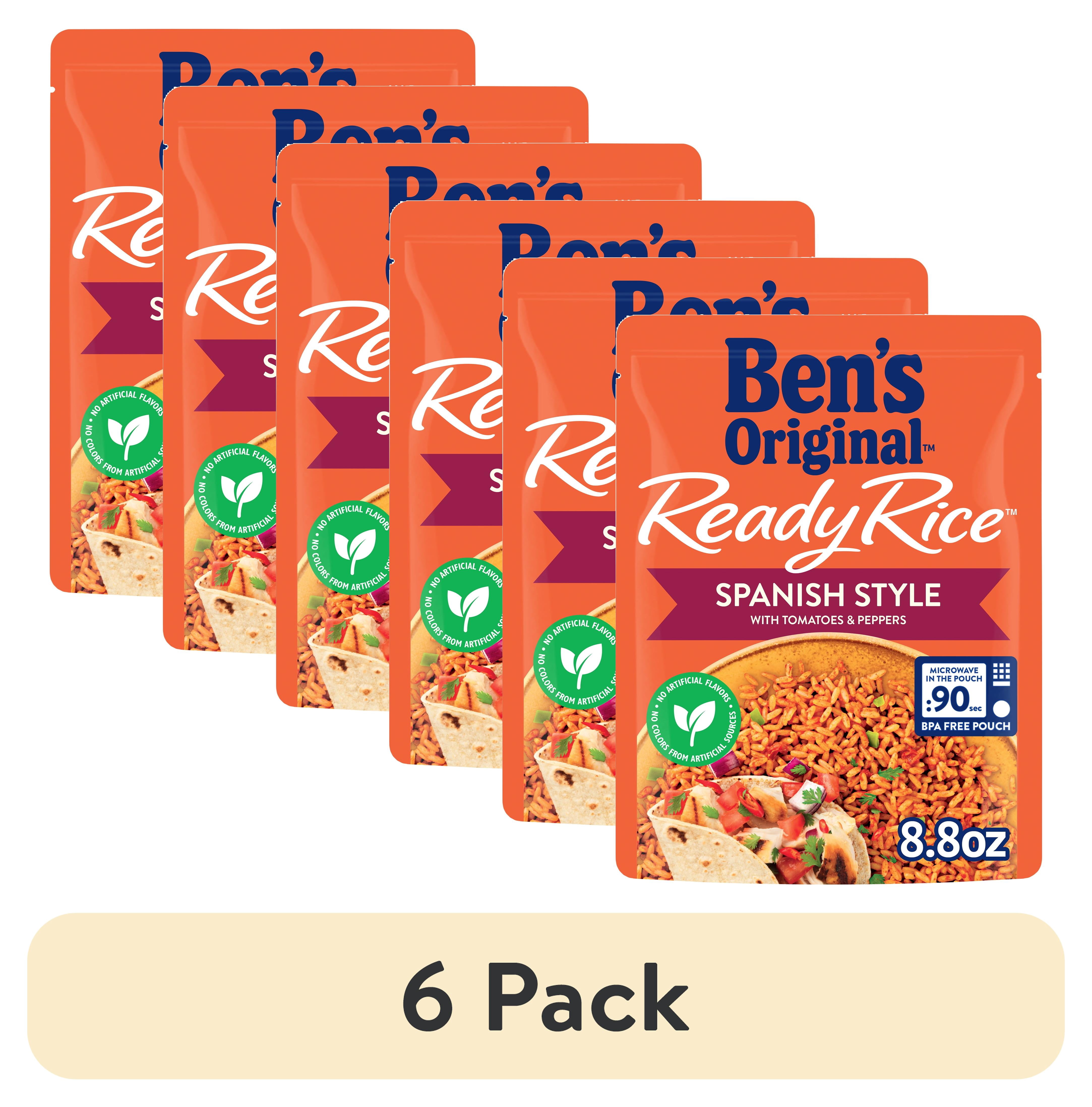 (6 pack) Ben's Original Ready Rice Spanish Style Flavored Rice, Easy Dinner Side, 8.8 Ounce Pouch