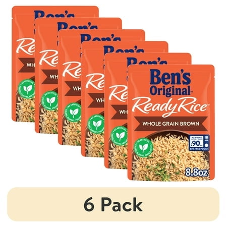 (6 pack) Ben's Original Ready Whole Grain Brown Rice, Easy Dinner Side ...