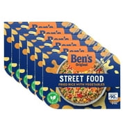(6 pack) Ben's Original™ Street Food Fried Rice with Vegetables. 9 Ounces Per Tray. Fully Cooked. Heat and Eat In Just 90 Seconds!