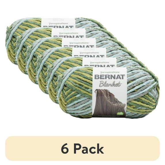(6 pack) Bernat Blanket Big Ball Yarn-Forest Sage