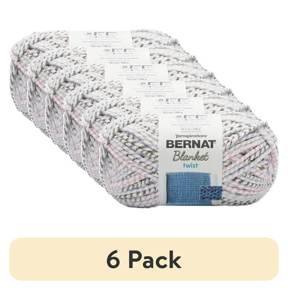 (6 pack) Bernat Blanket Twist 6 Super Bulky Polyester Yarn, Lilac Grove 10.5oz/300g, 220 Yards