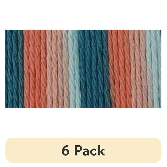 (6 pack) Bernat Handicrafter Cotton Yarn - Ombres-Coral Seas