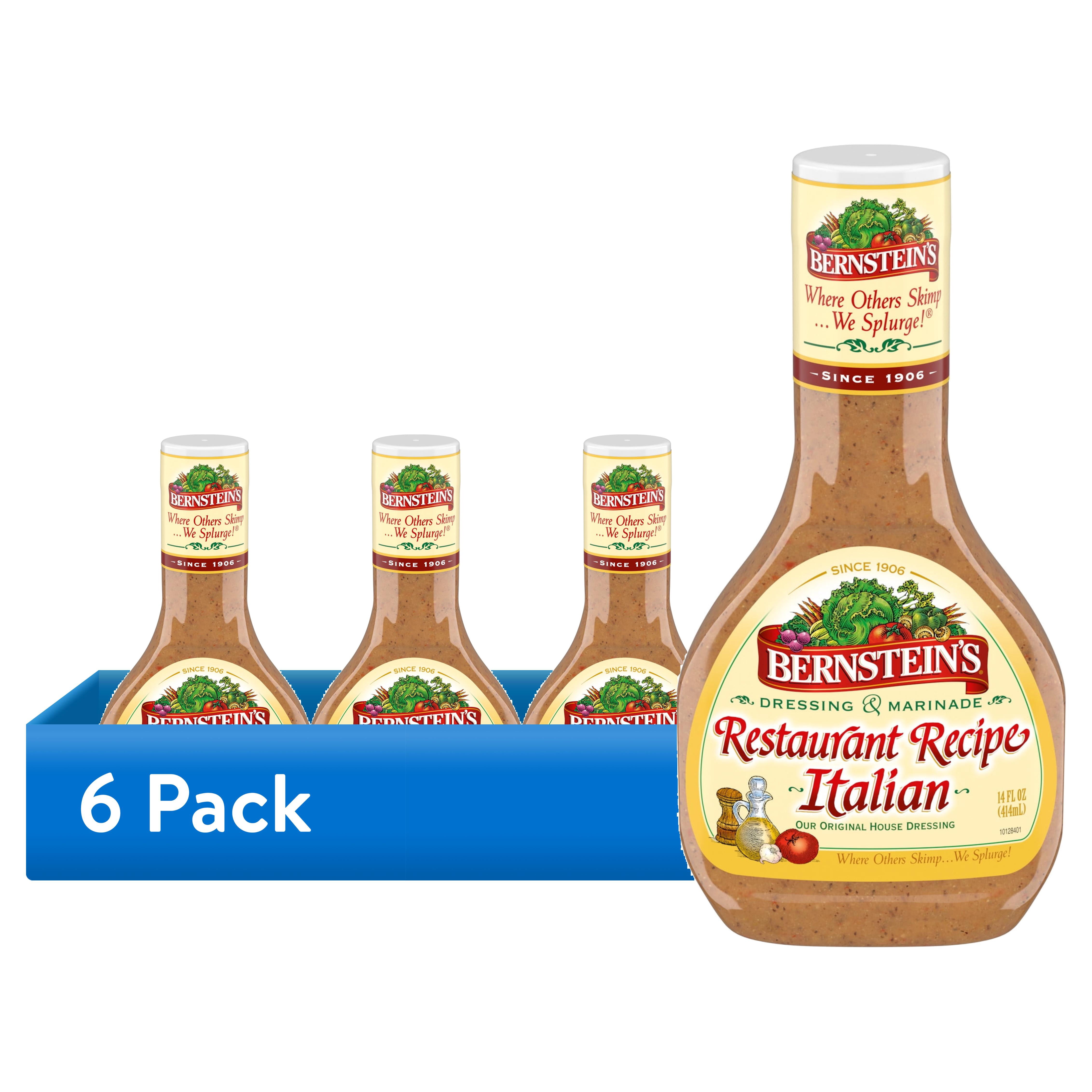(6 pack) Bernstein's Restaurant Recipe Italian Salad Dressing & Marinade, 14 fl. oz.