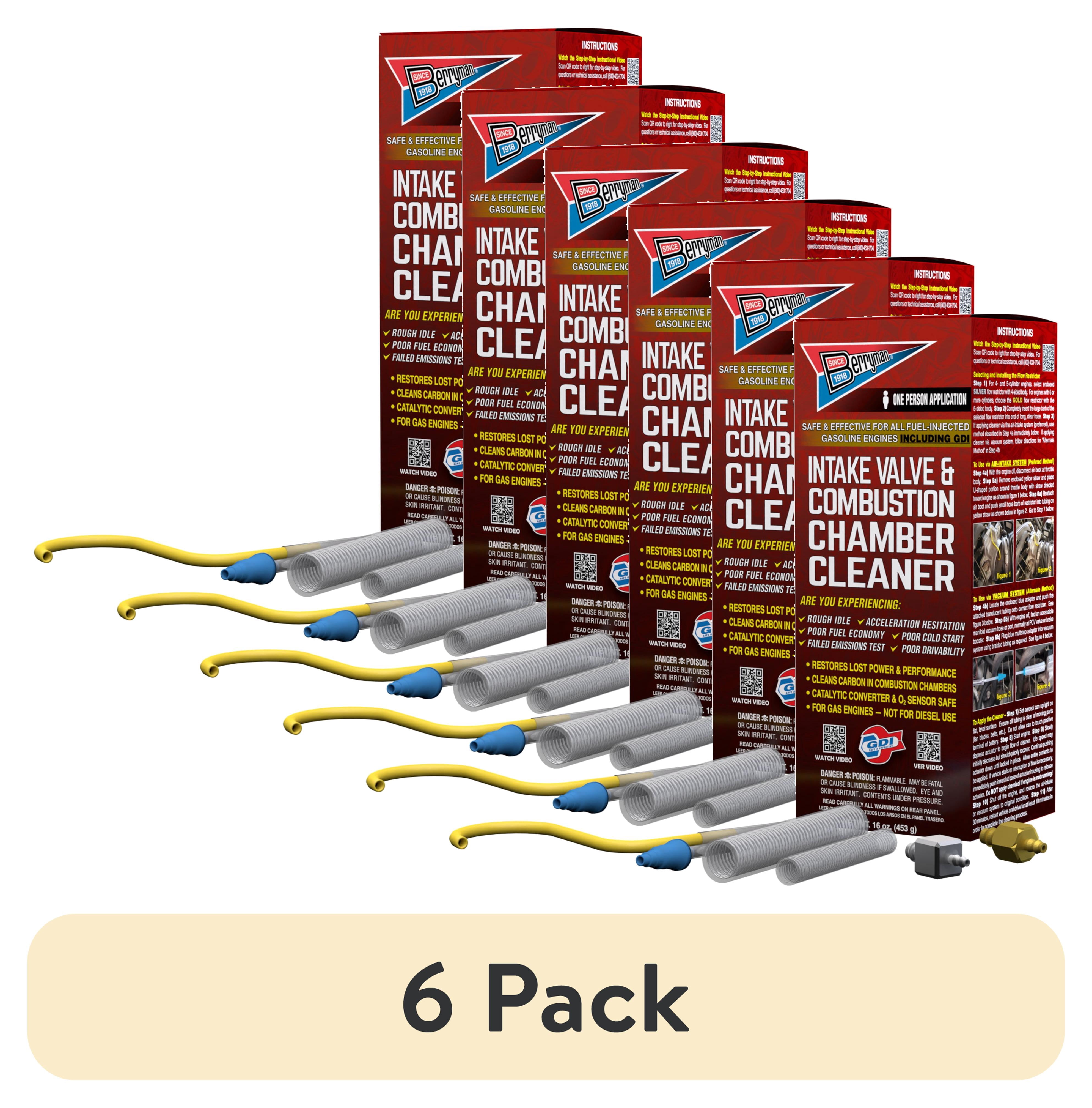 (6 pack) Berryman 2611 Intake Valve and Combustion Chamber Cleaner Kit for Gasoline Engines