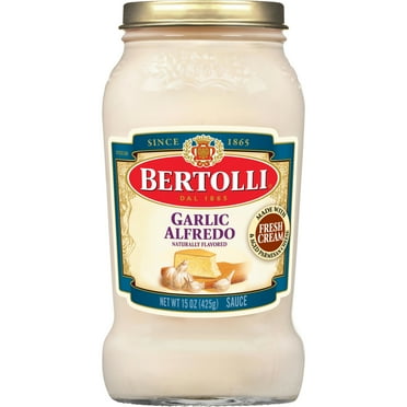 (6 pack) Bertolli Alfredo Sauce with Garlic and Parmesan Cheese, Spaghetti Pasta Sauce, 15 oz