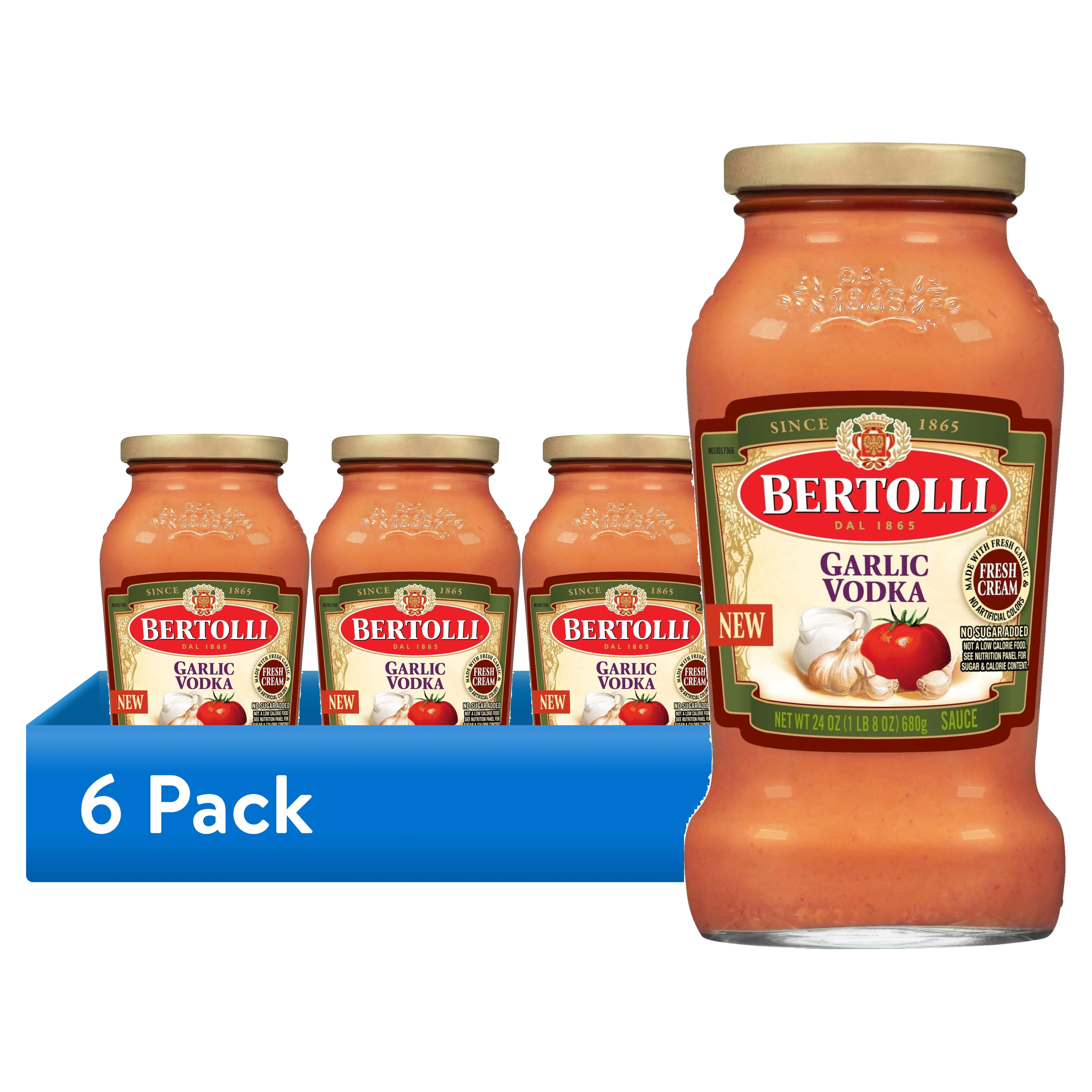 (6 pack) Bertolli Garlic Vodka Sauce, Italian Tomato Sauce with Cream, 24 oz