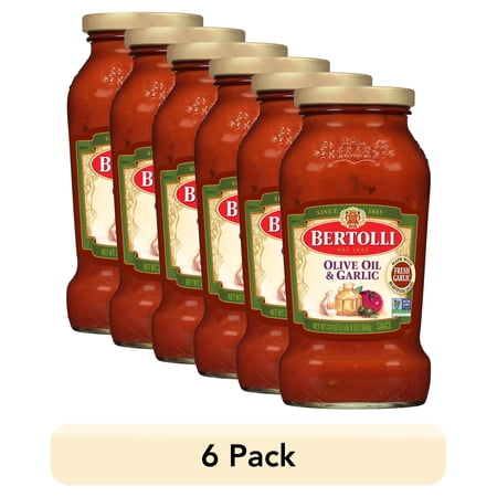 (6 pack) Bertolli Pasta Sauce with Olive Oil and Garlic, Spaghetti Tomato Sauce, 24 oz