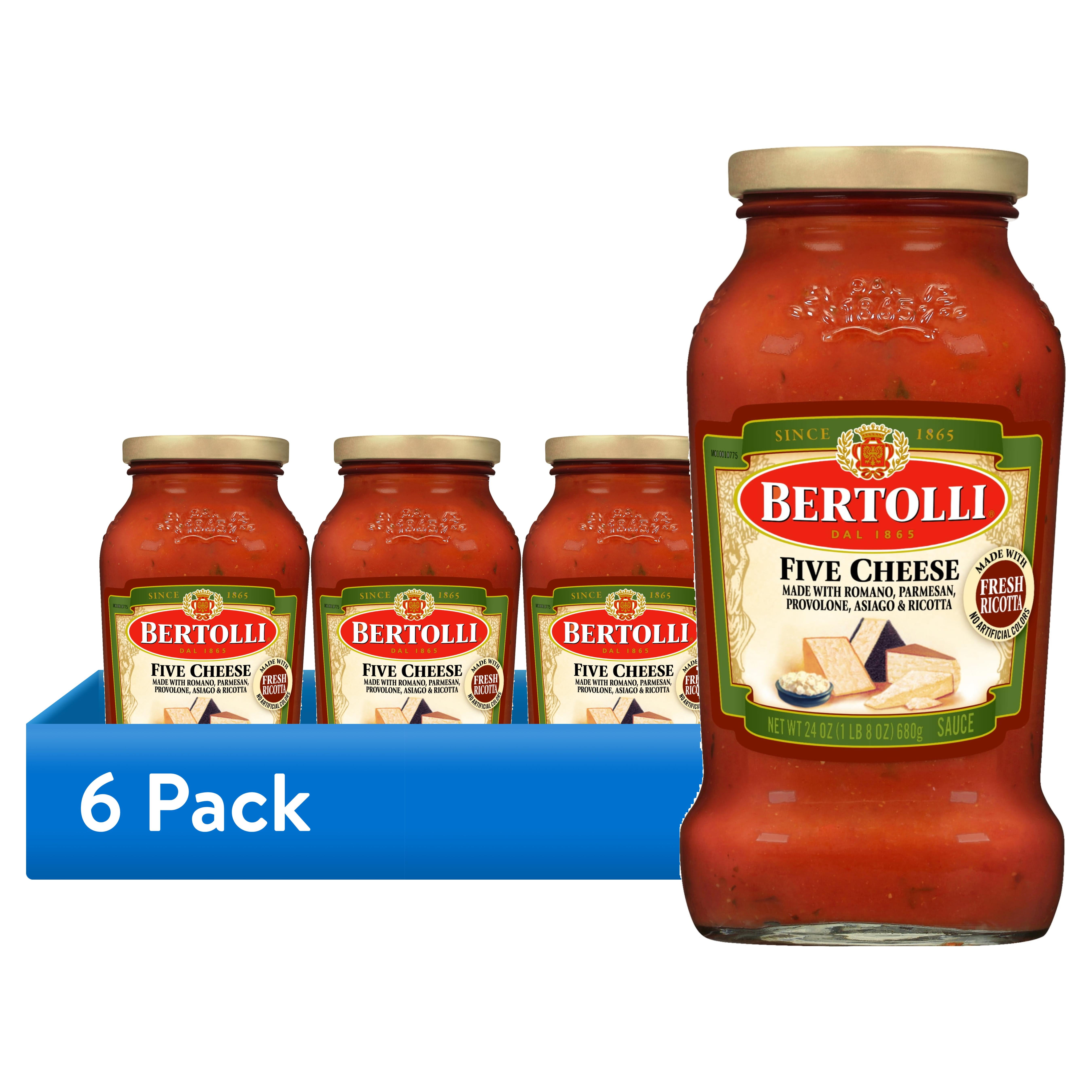 (6 pack) Bertolli Pasta Sauce Five Cheese, Spaghetti Tomato Sauce, 24 oz