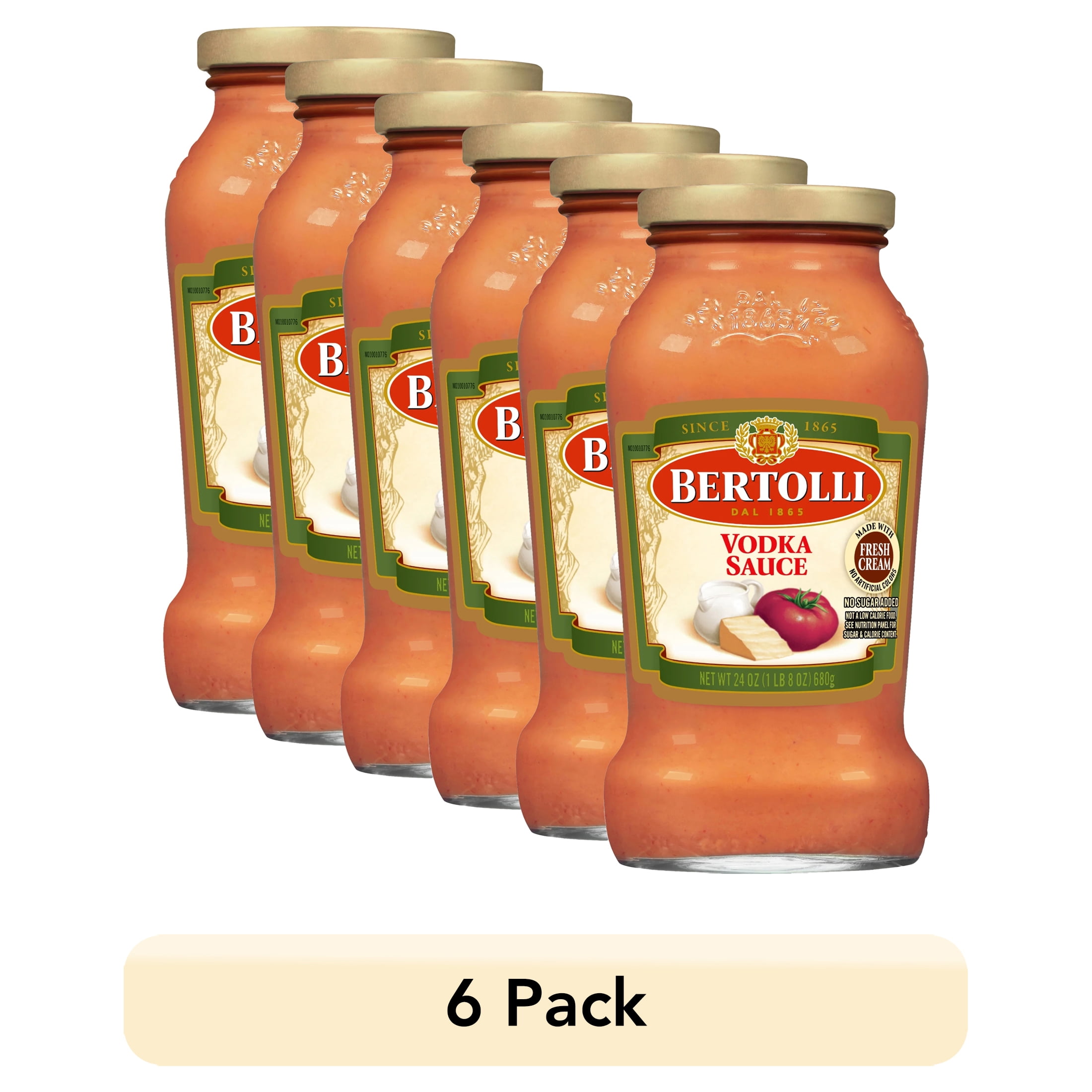 (6 pack) Bertolli Vodka Sauce, Italian Tomato Sauce with Cream, 24oz