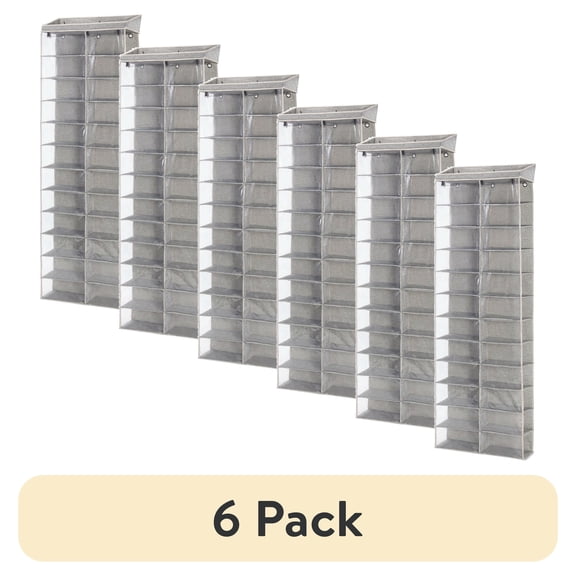 (6 pack) Better Homes & Gardens 24-Tier Over The Door Shoe Organizer Shelf