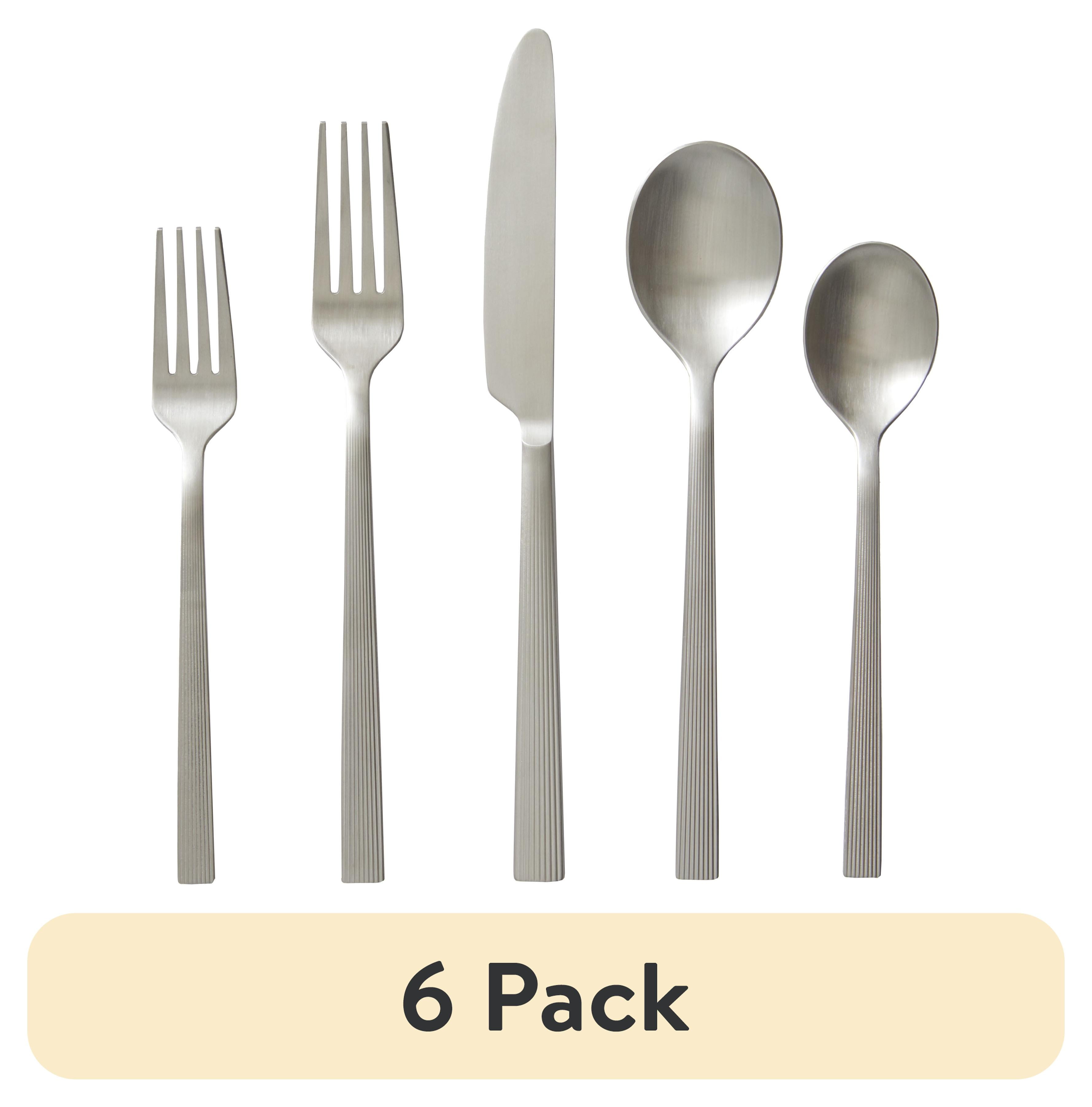 (6 pack) Better Homes & Gardens River 20-Piece Satin Stainless Steel Flatware Set (Service for 4) - Walmart.com