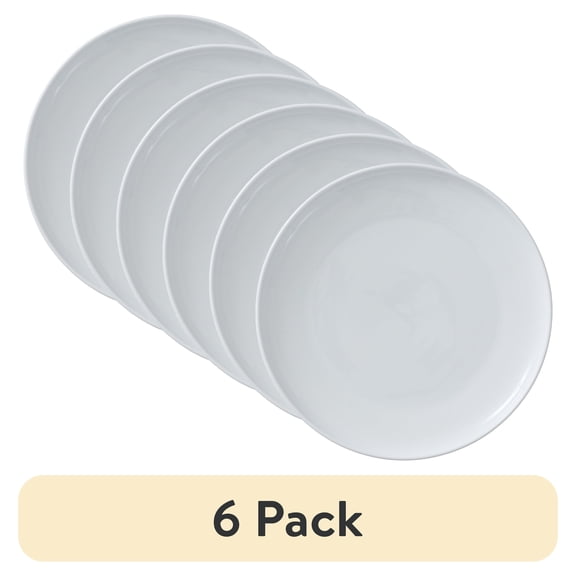 (6 pack) (6 pack) Better Homes & Gardens Vivian Porcelain Salad Plate, White, 1 Piece