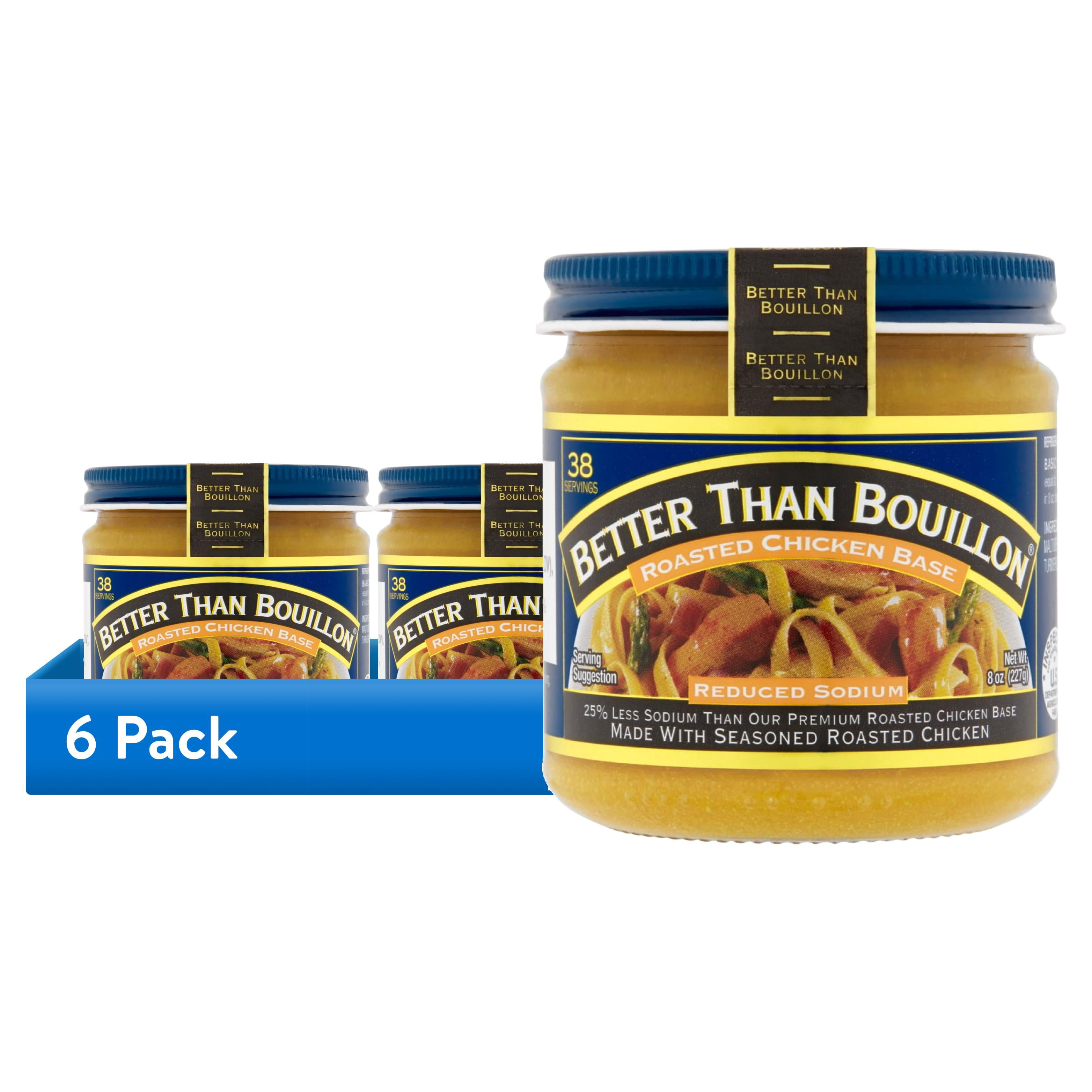 (6 pack) Better Than Bouillon Reduced Sodium Roasted Chicken Base, Shelf-Stable, 8 oz Jar