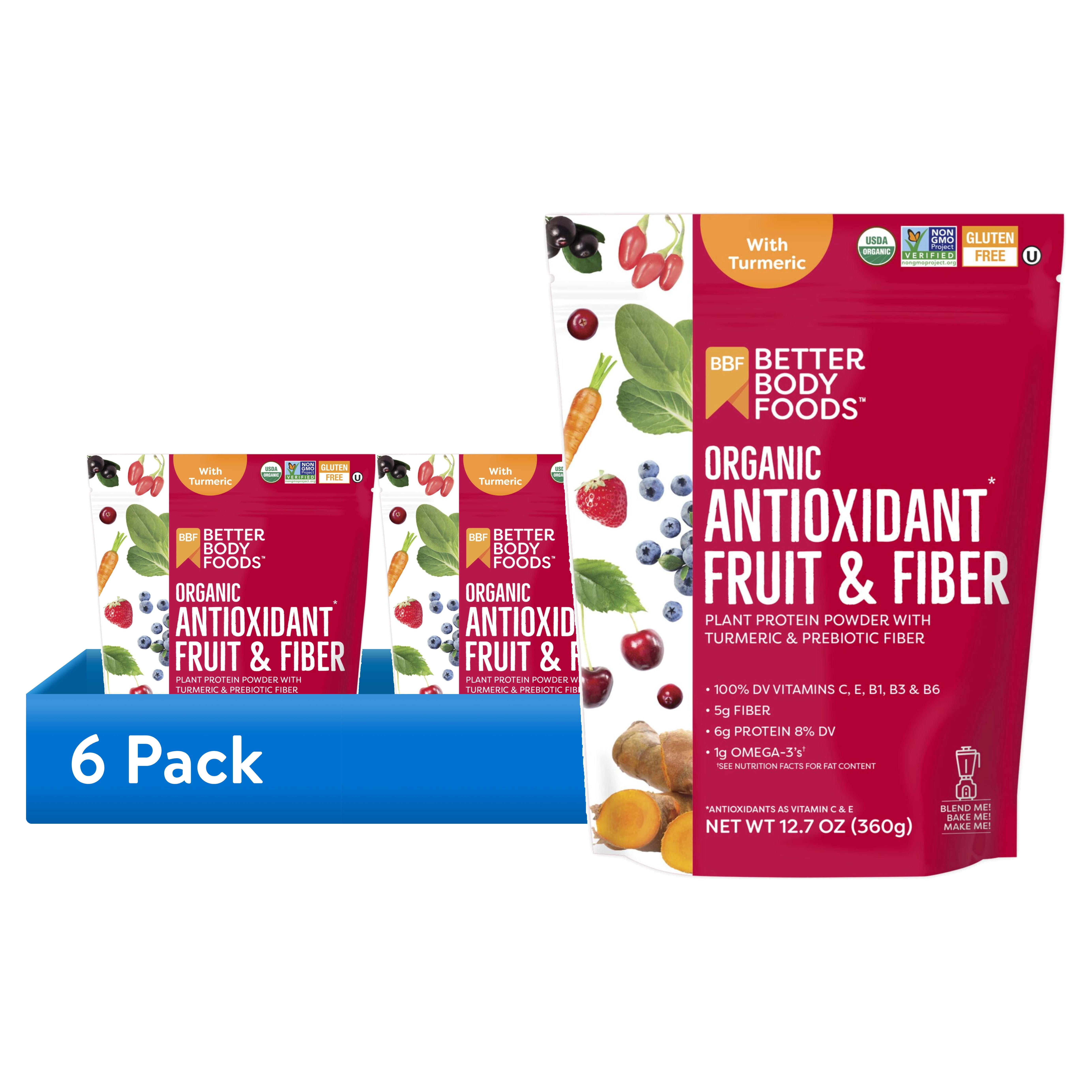 (6 pack) BetterBody Foods Antioxidant Fruit & Fiber Powder, 12.7 oz