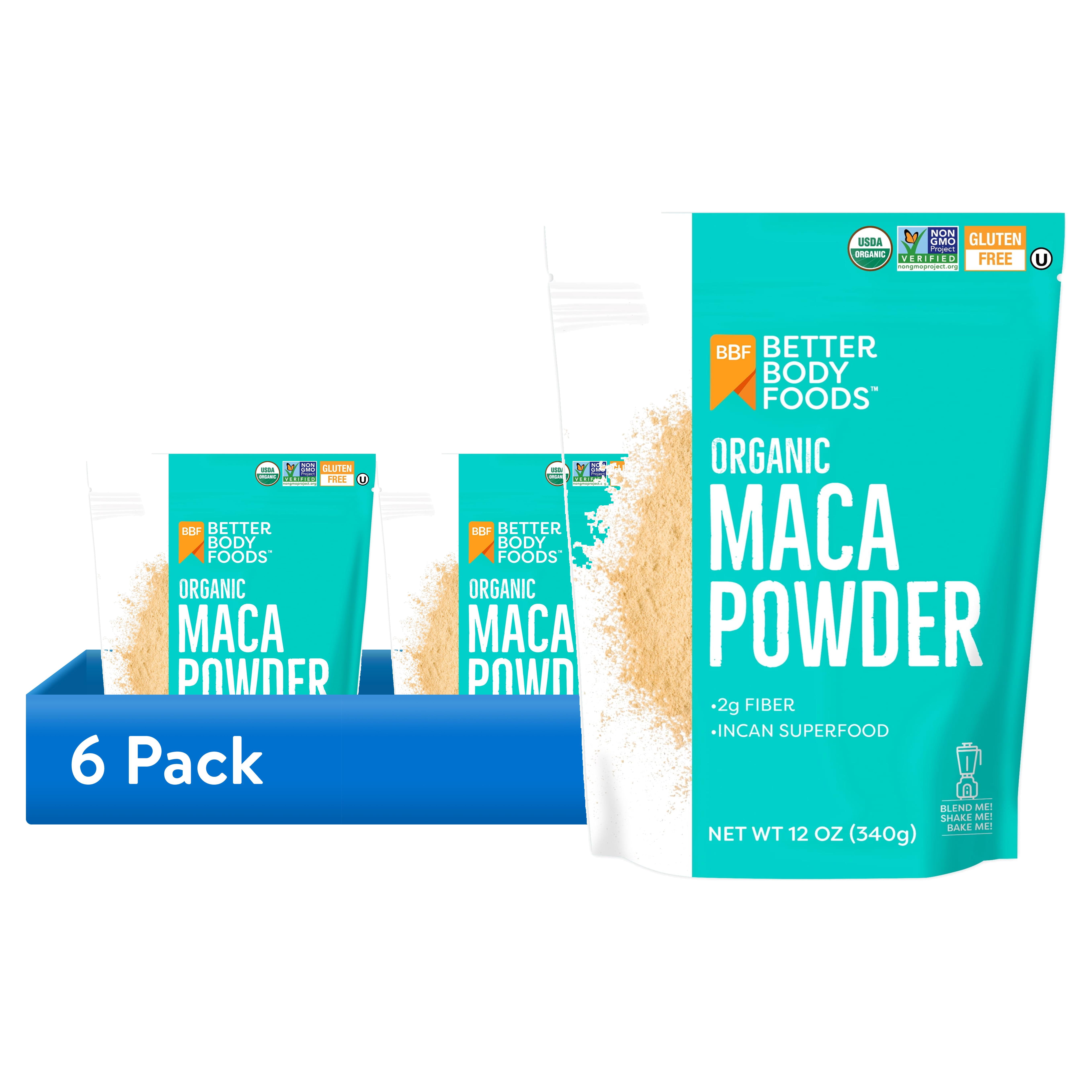 (6 pack) BetterBody Foods Organic Maca Powder, Superfood Powder, 12 oz