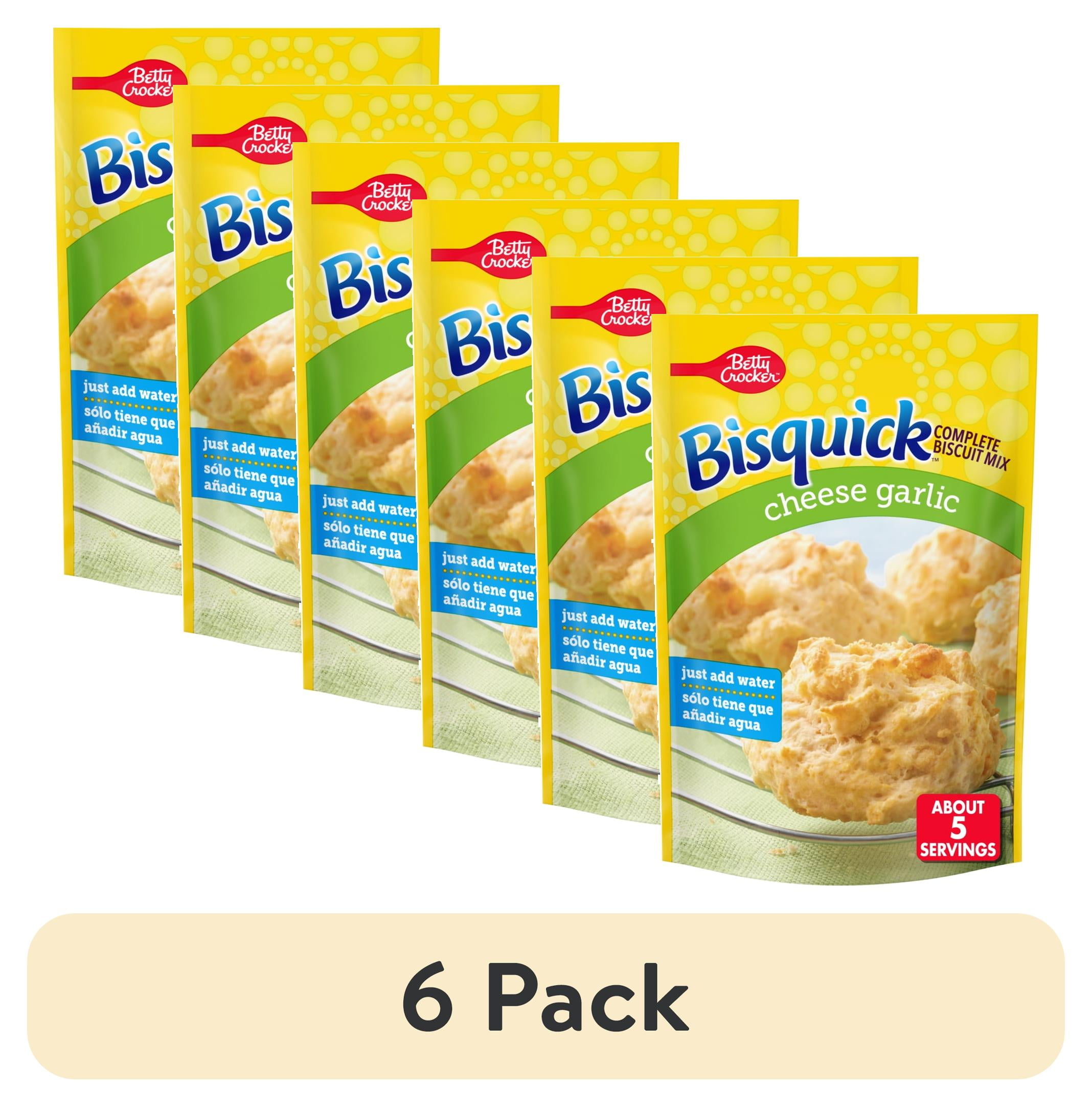 (6 pack) Betty Crocker Bisquick Complete Cheese Garlic Biscuit Mix, 7.75 oz